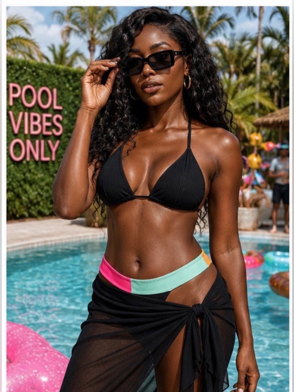 Popvil Color Block Bikini Bottom
Size Medium